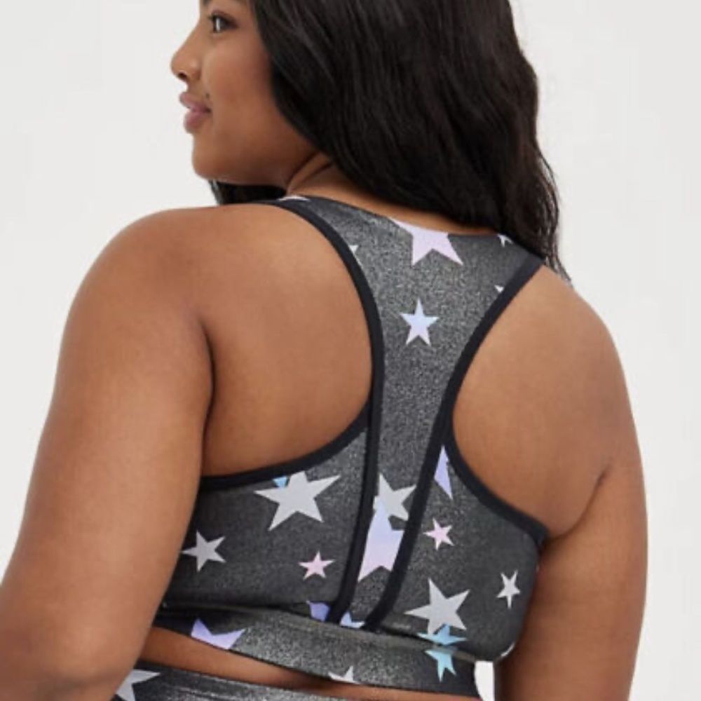 Torrid Active Longline Grey Starshine Sport Bra Sz‎ 4X